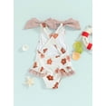 thumbnail image 3 of Bagilaanoe Toddler Baby Girl One-Piece Swimsuit Floral Print Sleeveless Rompers Swimwear 18M 24M 3T 4T 5T 6T Kids Ruffle Bathing Suit, 3 of 8