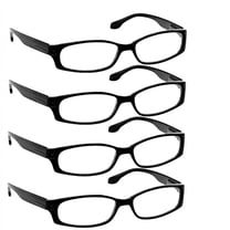 Reading Glasses  1.75 | 4 Pack of Readers for Men and Women | 4 Black