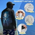 thumbnail image 4 of SEANATIVE Men's Sun Hoodie for Fishing, Long Sleeve Shirt UV Protection Cooling Full Coverage Fishing Pullover Top with Built-in Face Mask, S, Deer Cross Moon Forest Pattern Blue Black, 4 of 7