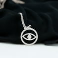 thumbnail image 3 of Rosec Jewels Womens Moissanite Evil Eye Pendant, Eternity Pendant Necklace (D-VS1 Grade), 925 Sterling Silver, 3 of 8