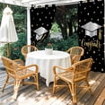 thumbnail image 2 of 2 Panels Outdoor Curtains for Patio Waterproof 54"x84" Black Stars Graduation Weatherproof Privacy Outsides Curtains, Yellow White Star Modern Art Grommet Thermal Drapes for Cabana Porch Pergola, 2 of 8