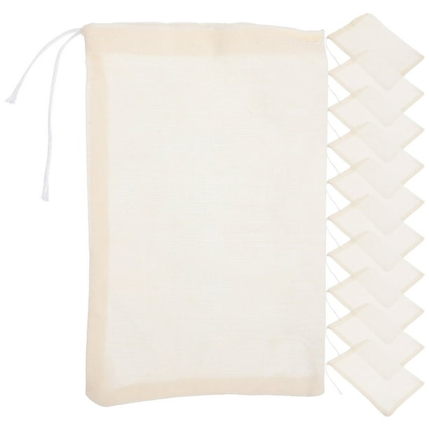 BRIGHTFUFU Bolsas de filtro con cordón, bolsa de filtro de malla fina para elaboración de cerveza, bolsas de condimento para estofado con cordón, 50 Uds.