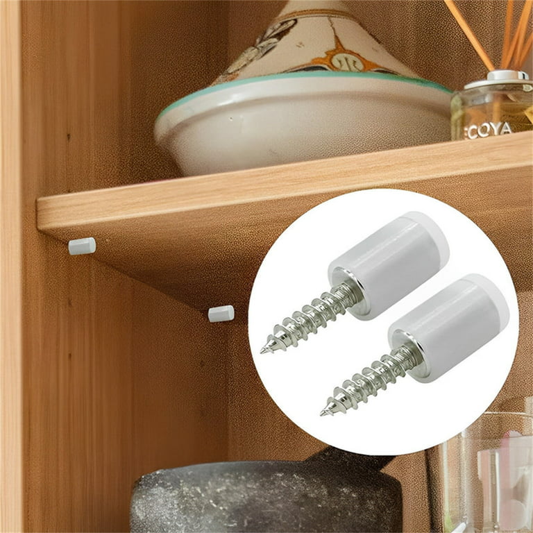 Jikolililili Shelf Pegs for Shelves with Non-Slip Sleeve, Clapboard Holder  Laminate Support Nail, Self-Tapping Integrated Screw for Cabinet Furniture,  Bookshelf - 4PCS 