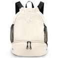 thumbnail image 1 of Mochila con Cordón RHDZO para Gimnasio con Compartimento para Zapatos, Beige, 1 of 7