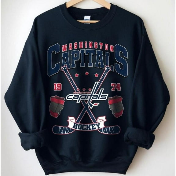 Vintage 90s Washington Hockey Sweatshirt, Retro Capitals Ice Hockey Team Crewneck, Washington Shirt, Washington hockey Fan