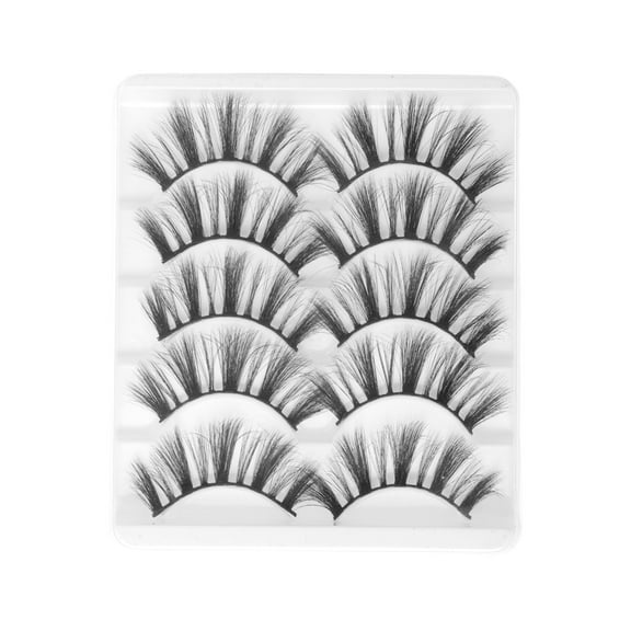 Unique Bargains 5 Pair Soft 3D False Eyelashes for Makeup Black 3D-16