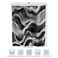 thumbnail image 4 of Split Shower Curtain for Transfer Bench, Abstract Waves Fabric Shower Curtains for Bathroom, Black Grey Modern Geometric Striped Tub Sliding Transfer Bench Waterproof Bath Curtains 72"x78", 4 of 9