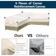 thumbnail image 2 of Outdoor Sectional Cover V-Shaped Garden Patio Furniture Covers Waterproof Rip-Stop Anti-UV 600D Outdoor Couch Sofa Cover with 3 Air Vents, 90"(90''L) x 33.5''D x 31''H, Beige & Light Green, 2 of 6