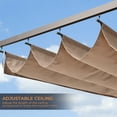 thumbnail image 4 of HAPPATIO 10' X 13' Outdoor Retractable Pergola with Sun and Rain-Proof Canopy, Includes Ground Studs and Expansion Screws (Brown), 4 of 7