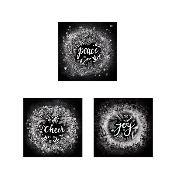 Great Art Now Frosty Peace, Cheer & Joy by Mary Urban 3 Piece Print Art Set Each 12W x 12H