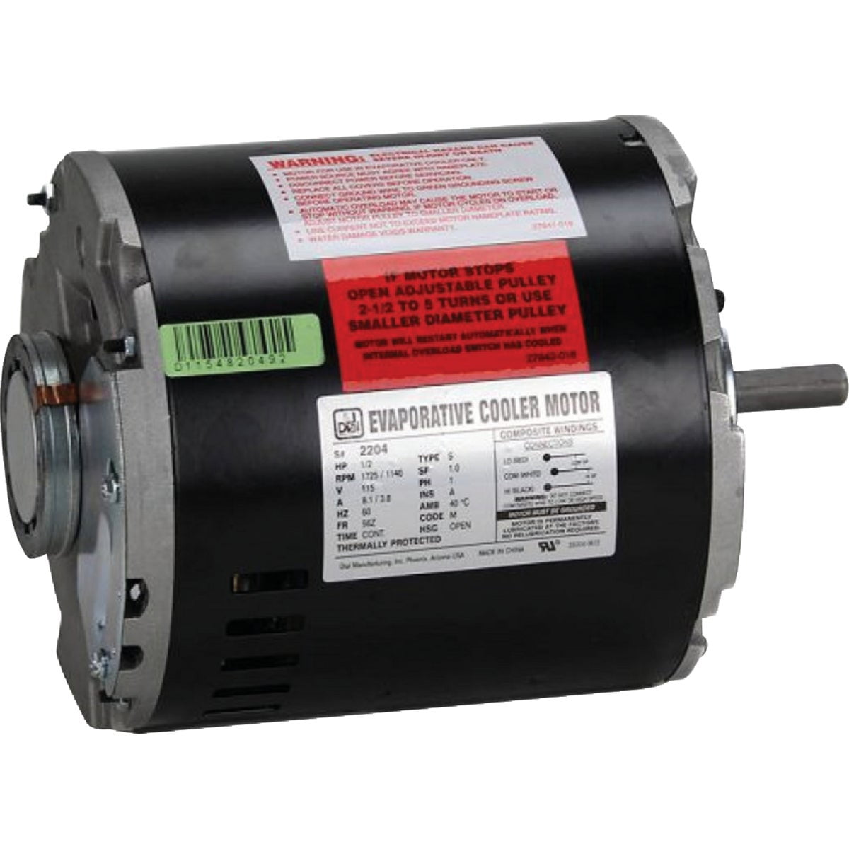 Dial 2 Speed Evaporative Cooler Motor Kit, 1/3 HP, Lubricated