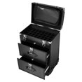 thumbnail image 4 of ToppiJoy 3-Layers Rolling Makeup Train Case, Makeup Storage Box with Locks, Cosmetics Storage Organizer for Makeup, Nail Art Black, 4 of 29