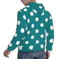 thumbnail image 6 of Honeii White Polka Dots With Teal Background Pattern Mens Hoodies Men's Loose Sleeve Sweatshirt,Pullover Hooded Sweatshirt for Men,Essentials Hoodie-XX-Large, 6 of 7