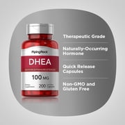 DHEA 100mg | 200 Capsules | Dehydroepiandrosterone Supplement | Non-GMO, Gluten Free | By Piping Rock