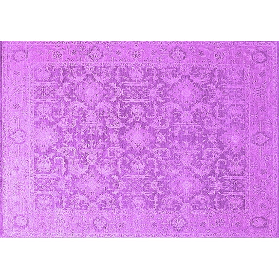 Ahgly Company Indoor Rectangle Oriental Purple Traditional Area Rugs, 8' x 12'