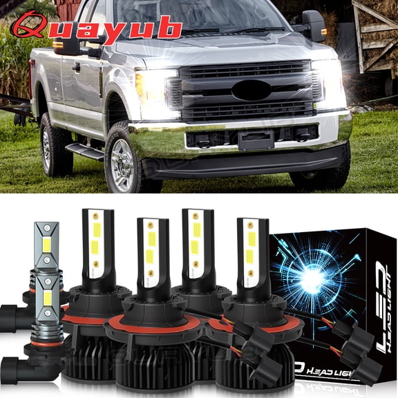 Quayub LED Headlight Hi/Low Beam Foglight Bulbs For 2011-2016 2017 Ford F250 Super Duty