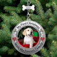 thumbnail image 4 of Mi Primer Adorno Navideño Para Perro: Dije De Hueso Con Fecha De 2024 Y Diseños De Huellas De Patas Y Corazón Rojo, Nuevo Dueño De Mascota, Bolsa De Regalo/Almacenamiento Incluida, 4 of 5