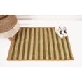 thumbnail image 5 of Rectangle Rug Natural Jute Rug Hand Braided Beige and Green Color Stripes Line Area Rug, 5 of 5