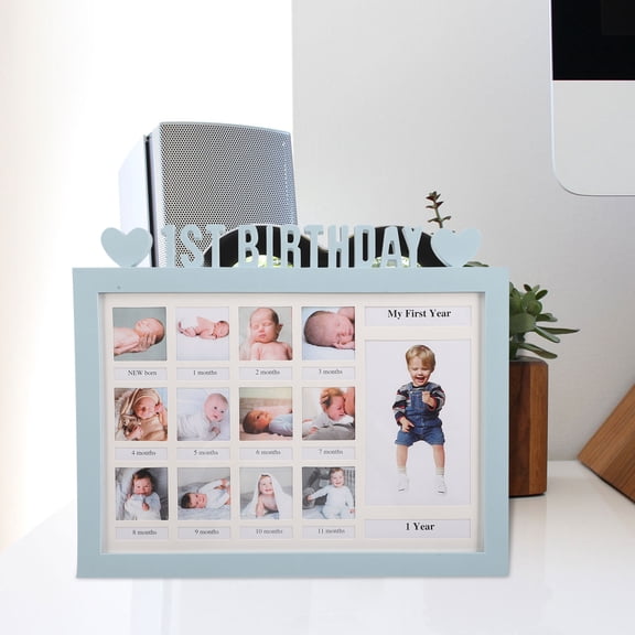 TAILTOSS First Year Monthly Photo Frame Sky-blue Plastic 1Pack