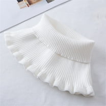 Rigardu Hot Sale!! Scarf for Women Winter 2025 Women's Turtleneck Dickey Collar Knitted Detachable Collars Mock High Turtleneck Dickey Collar for Women Girl White One Size