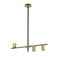 thumbnail image 2 of Z-Lite 814-3L Calumet 3 Light 32" Wide Linear Chandelier - Matte Black / Olde Brass, 2 of 5
