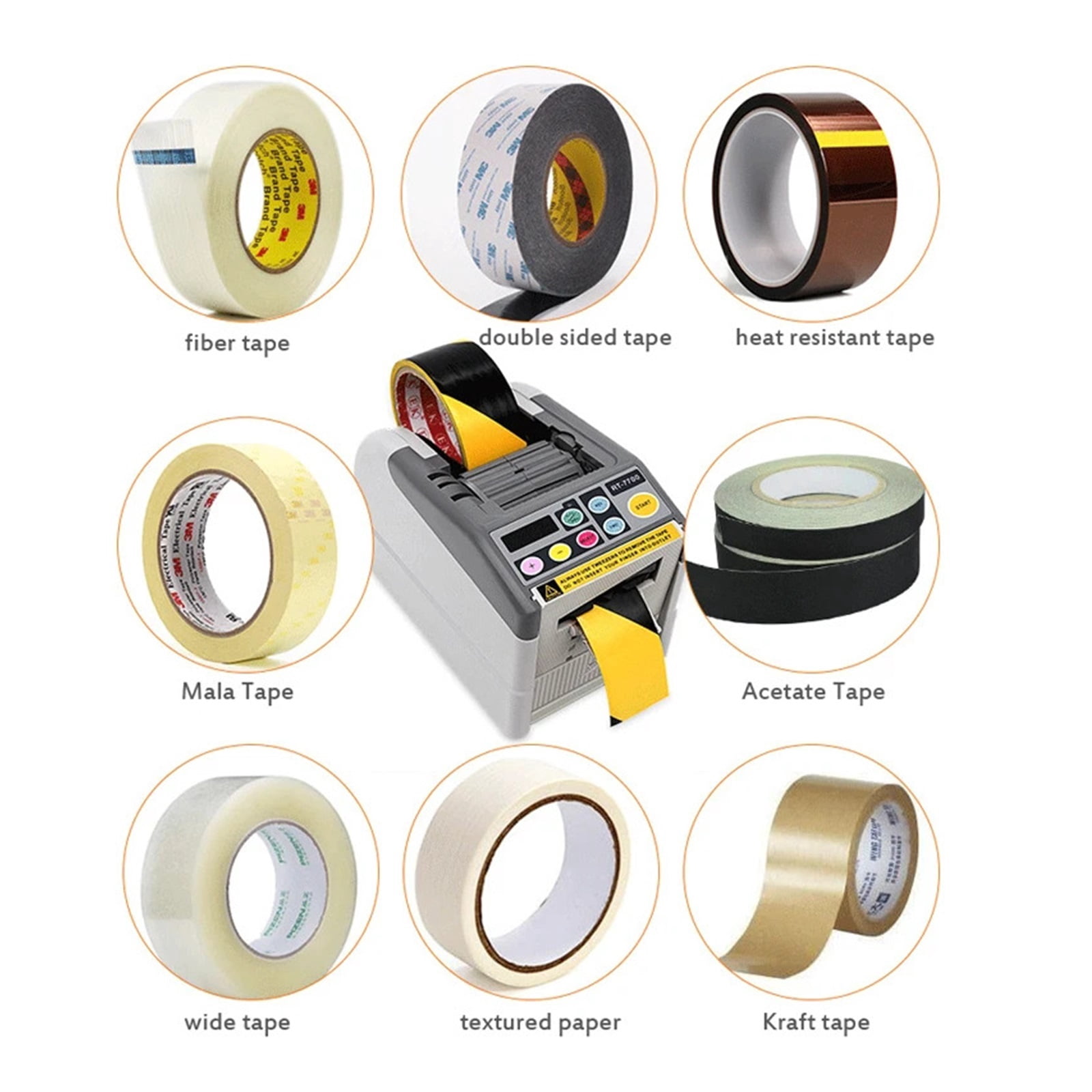 Automatic Electric Tape Dispenser, Efficient Intellint Auto Adhesive Tape Cutter Cutting Packaging Machine 6-60mm ,High Efficiency