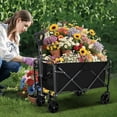 thumbnail image 3 of 220lbs Practical Fully Foldable Cart, Outdoor Gardening Equipment Transport, Black Multi-Purpose Tool Cart, Outdoor Utility Cart, Foldable Design, Heavyduty Cart, 3 of 6