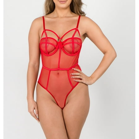 Just Sexy Lingerie Women s Lingerie Mesh Teddy Bodysuit  S