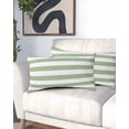 thumbnail image 2 of Sage Green Striped Pillow Covers King Size, Farmhouse Sage Green Stripes Soft Bed Throw Pillowcases Breathable Cooling Long Lumbar Body Pillow Sham Cover for Bed Sofa 20''x40'', 2 of 7