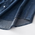 thumbnail image 7 of Yigetop Denim Shirt Women, Denim Short Sleeved Loose Summer Thin Shirt Short Sleeve Denim Shirt for Women Dark Blue A, 7 of 7