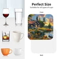 thumbnail image 5 of Leather Coasters with Heat-resistant for Drinks, Cozy Cottage Lakeside Sunset Cup Coasters Cup Pad Mat for Tabletop Protection, Coffee Table, Office Desk and Housewarming Gift, 5 of 5