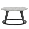 thumbnail image 3 of Table de salon contemporaine en similimarbre et bois massif – grise, 3 of 7