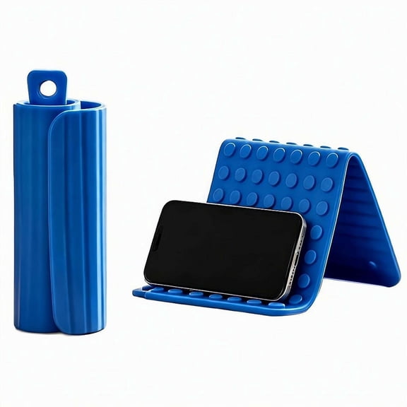 Flexible Foldable Silicone Phone Holder, Adjustable Multi-Angle Phone Stand for Desk, Universal Portable Non-Slip Desktop Mount for Phones/Tablets/Laptops,Ideal for Travel, Work, and Home Use