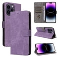 thumbnail image 2 of Phone Wallet Case for iPhone 15 Pro with Stand - Leather Folio Cover & Card Slots Purple, 2 of 5