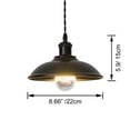 thumbnail image 3 of Kiven Anti Glare Pendant Light Plug in, Industrial Hanging Light Fixture with 15FT Twisted Cord, E26 Socket Pendant Light for Bedside Hallway Kitchen,Black(2 Pack), 3 of 7