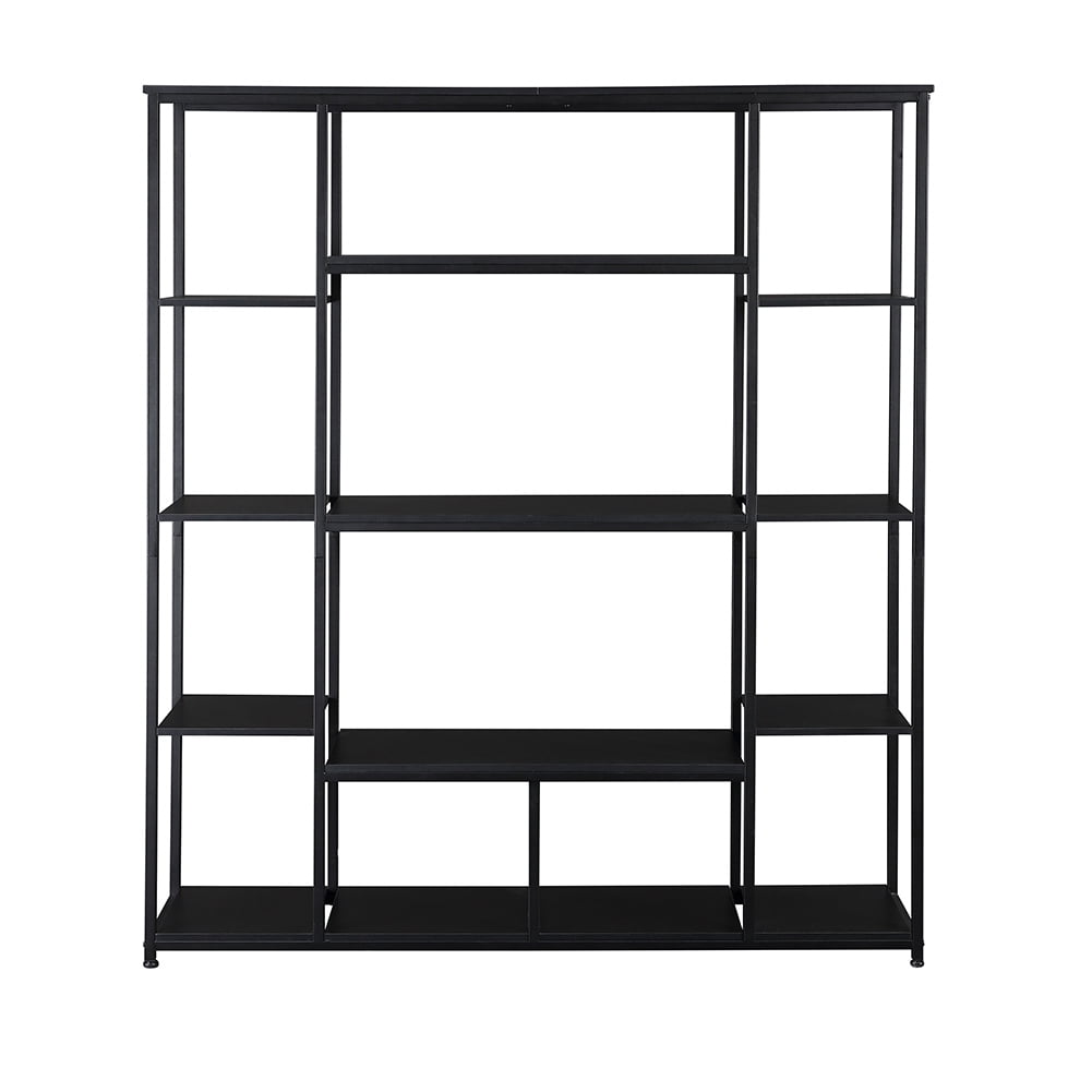 Resenkos 5 Tier Tall Industrial Bookcase Wood Metal Frame Standing Book Shelf, Display Bookshelves Storage Organizer,Black Resenkos 5 Tier Tall Industrial Bookcase Wood Metal Frame Standing Book Shelf, Display Bookshelves Storage Organizer,Black