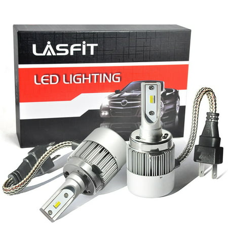 LASFIT H7 LED Headlight Bulbs 72W 7600LM LED Headlight Conversion Kits 6000K Cool White Upgraded Flip Chips-Hi/Lo (Best H7 Hid Conversion Kit)