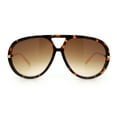 thumbnail image 5 of Iconic 80s Oversized Round Racer Metal Arm Plastic Sunglasses Tortoise - Brown, 5 of 8
