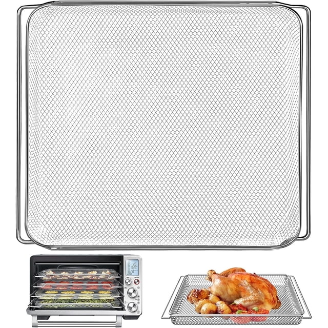 Smart Oven Air Fryer Pro Accessories for Breville BOV900BSS BOV950BSS Smart Oven Air Fryer Pro,16.5" D x 11.8" W x 0.5" H Food Grade Steel Dehydrate Mesh Baskets for Breville Air Fryer Toaster Oven