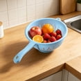 thumbnail image 4 of Plastic Strainer Colander with Long Handle，Suitable for Cleaning Fruits and Vegetables，14.8×3.9in（Sky Blue）, 4 of 4