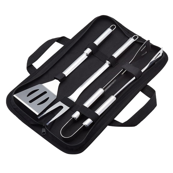 CHUNYAN Basics 3-Piece Stainless Steel Barbeque Grilling Tool Set with Carry Bag