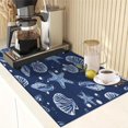 thumbnail image 5 of Blue Starfish Sea Coffee Mat for Countertops, Seashell Beach Dish Drying Mat 2 Pcs for Kitchen Coffee Bar Accessories Fit Under Coffee Maker Espresso Machine Dish Rack Hide Stain Rubber, 5 of 6