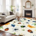 thumbnail image 2 of Area Rug for Living Room, Spring Butterfly Dragonfly Non-Slip Indoor Large Carpet for Bedroom/Dining Room, Beige Botanical Floral Rustic Washable Low-Profile Rectangle Floor Runner Rugs - 5 x 7 Ft, 2 of 8