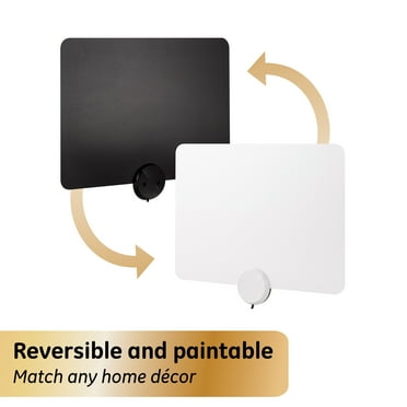 GE Amplified Indoor HDTV Antenna, 55-mile Range, VHF 1080P 4K, Black, 48862