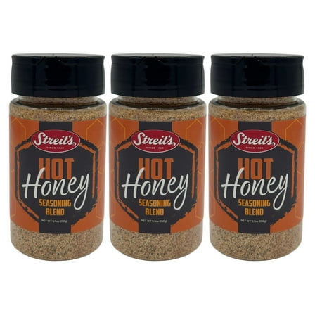 Streit's Hot Honey Seasoning - Sweet & Spicy Flavor, Barbecue Rub, Shaker Included, Kosher Certified, No MSG Added, All-Natural Ingredients, Family Owned (5.5oz, Pack of 3)