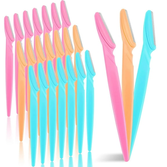 21 Pack Eyebrow Razor Precision Dermaplaning Tool Face Razors and Face Shavers for Women Hair Face Razor Facial Razor Multipurpose Exfoliating Tool with Precision Cover 3 Colors