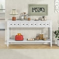 thumbnail image 2 of MODERNLUXE 60" Long Console Table Sofa Table,Solid Wood Entryway Table with 4 Drawers and Bottom Shelf for Storage,Antique White, 2 of 7