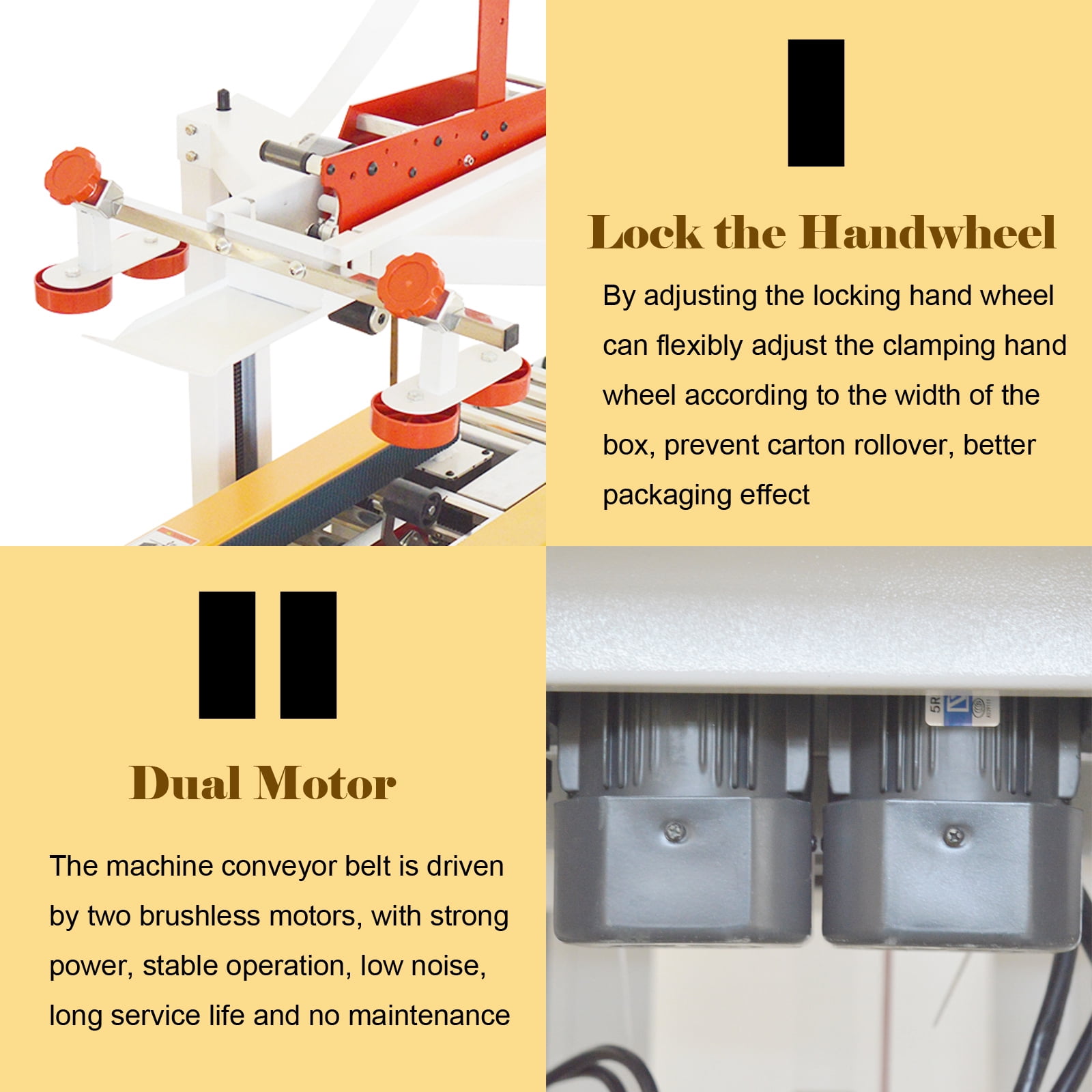 Box Sealing Machine Full Automatic Adhesive Tape Left-Right Drive Commericial 110V