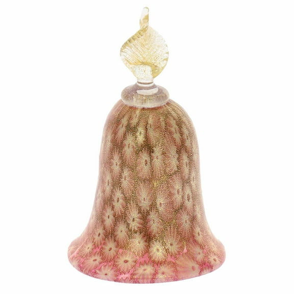 GlassOfVenice Murano Glass Golden Quilt Tender Rose Millefiori Bell
