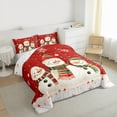 thumbnail image 3 of Homewish Cartoon Winter Snowman Full Size Comforter Sets for Kids, Christmas Snowflake Bedding Comforter Set, Happy New Year Reversible Bedding Sets, Ultra Soft Bedroom Decor, 3-Piece, 3 of 8